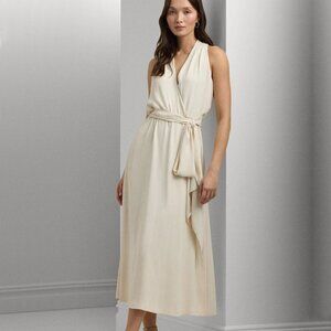 Lauren Ralph Georgette Halter Cocktail Dress- Halter A-Line Dress